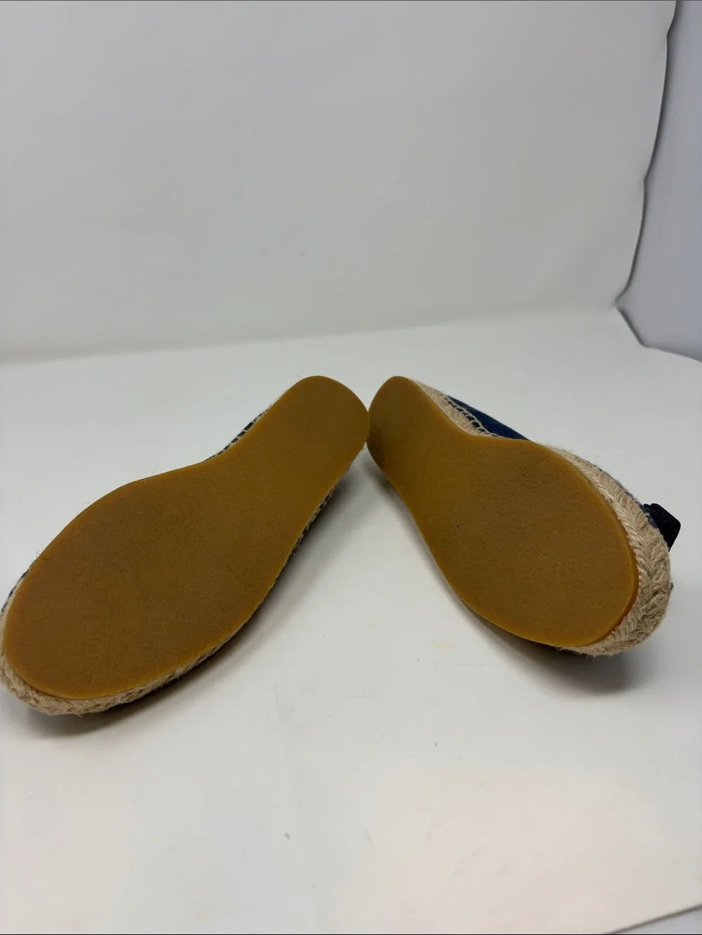 Salvadore Ferragamo Navy Canvas Espadrille Flats with Bow Accent Size 8